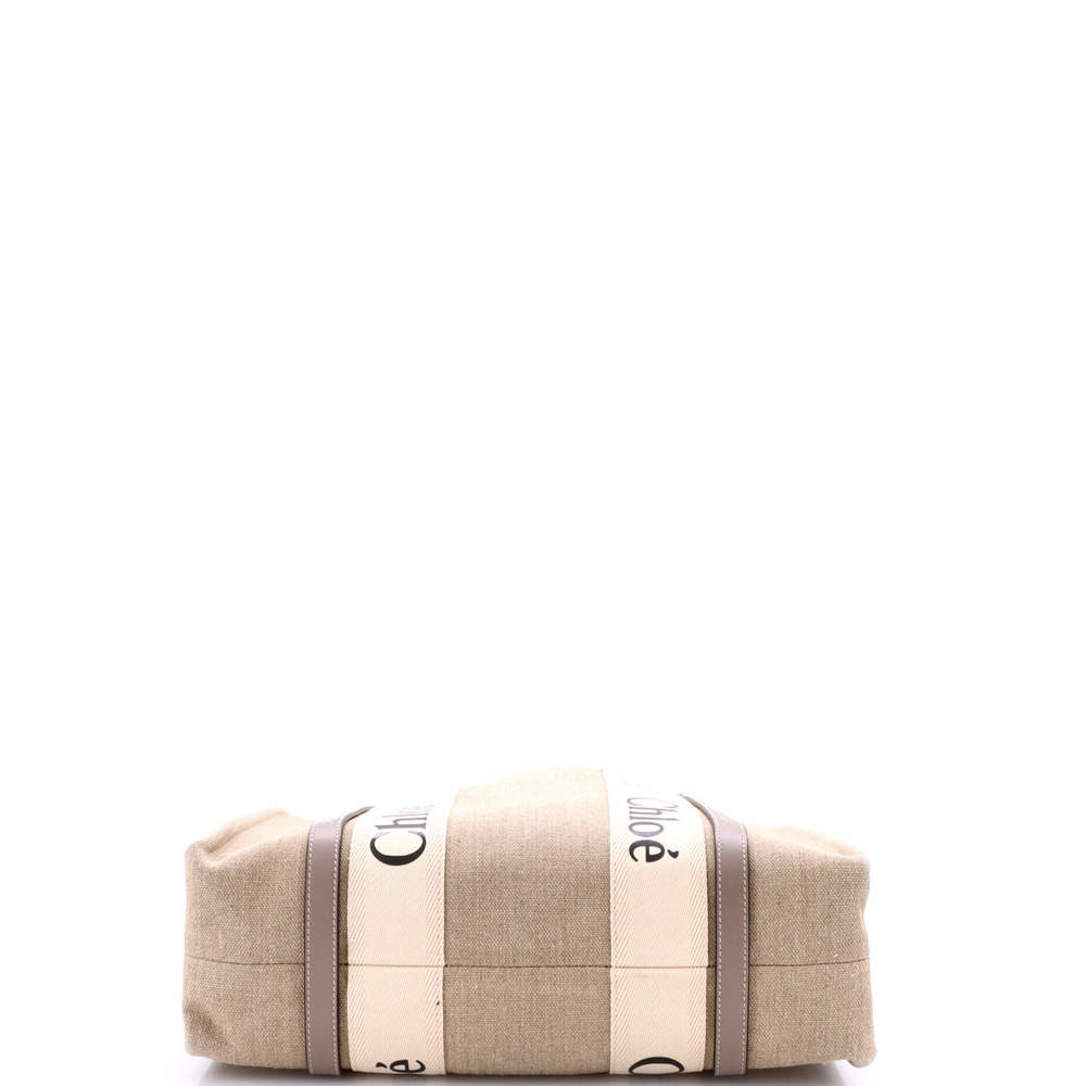 Chloe Medium Woody Tote Canvas with Leather - Picture 4 of 5